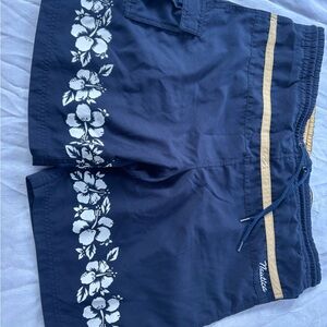 Nautica Men's Navy Blue Floral Shorts large, casual, swim